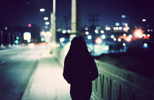 girl walking street