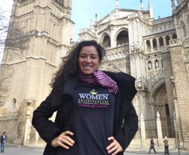 Empress woman in front of Toledo Cathedral